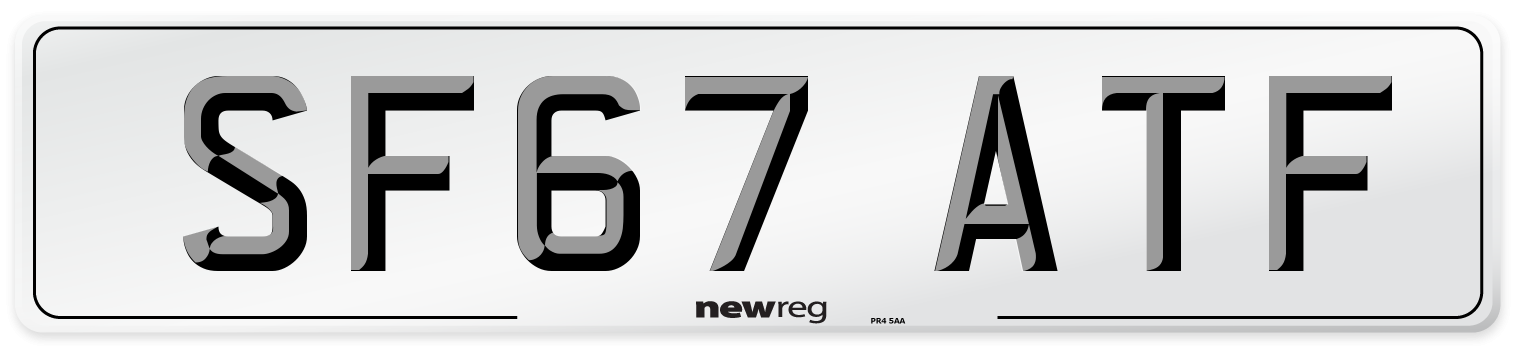 SF67 ATF Number Plate from New Reg